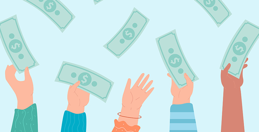 Giving money back